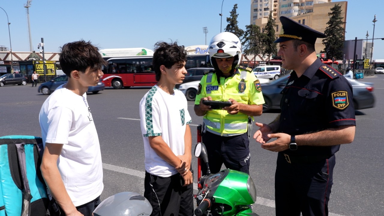 İkitəkərli nəqliyyat sürücüləri ilə söhbət aparıldı - VİDEO (FOTOLAR)